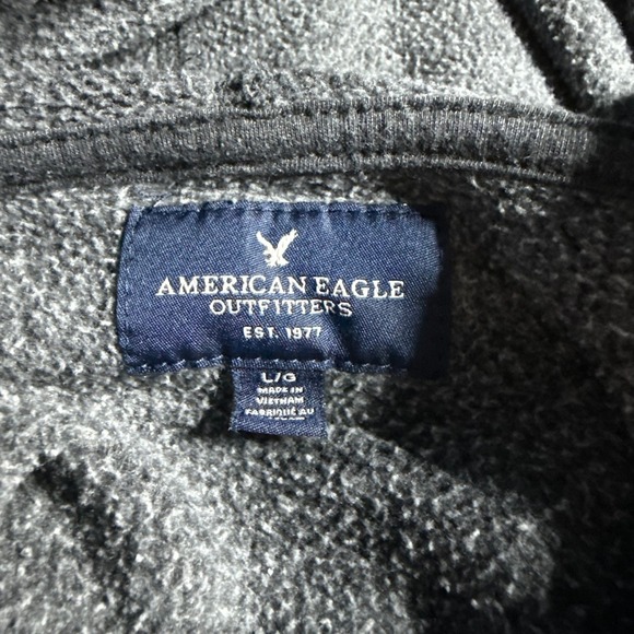 American Eagle Outfitters LOVE Hoodie Pullover Gray Purple Drawstring Womens - Picture 6 of 6